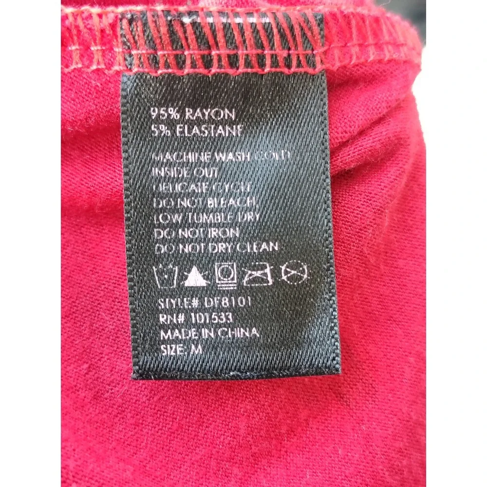 Daisy Fuentes Red & Black Heart Nightgown Lace Back Chemise Slip M Y2K Coquette